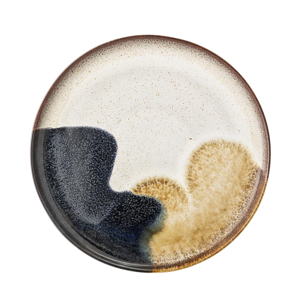 Bloomingville Jules Teller, Braun/Blau, 28,5cm, Steingut, dänisches Design