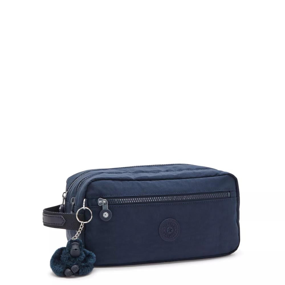 Kipling AGOT, Kulturtasche, Blue Bleu 2 (blau), Kosmetiktasche mit Reißverschluss & Fächern