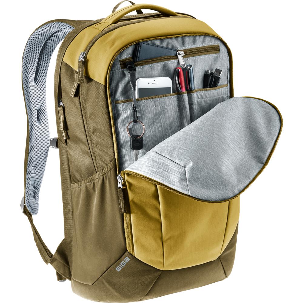 deuter Giga, Lifestyle-Rucksack, kelp-nori (beige), 28L, mit Flaschenhalter und Laptopfach