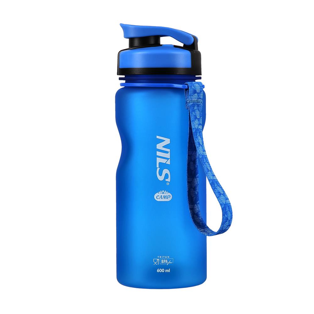 NILS CAMP Trinkflasche Tritan 600 ml blau für Camping Outdoor Sport Reisen