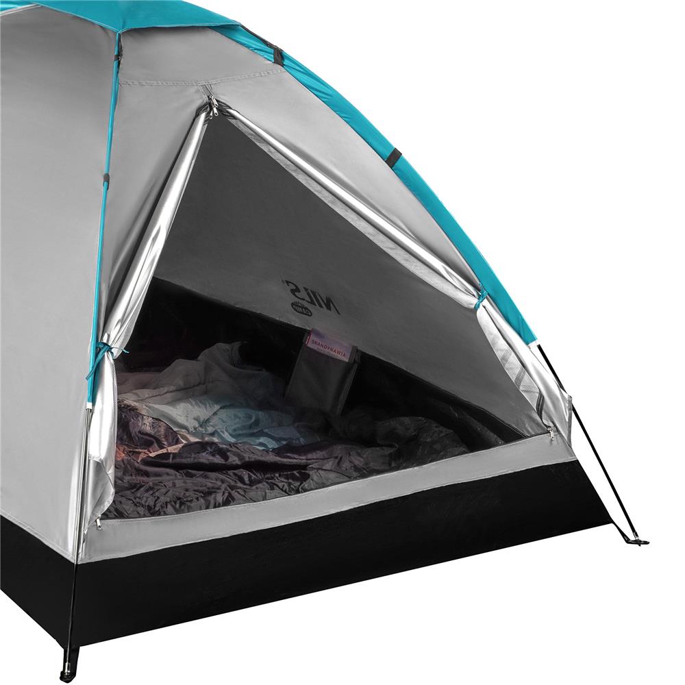 NILS CAMP Zelt für 2 Personen in Grau - kompaktes Campingzelt für Outdoor, Trekking, Festival & Reisen