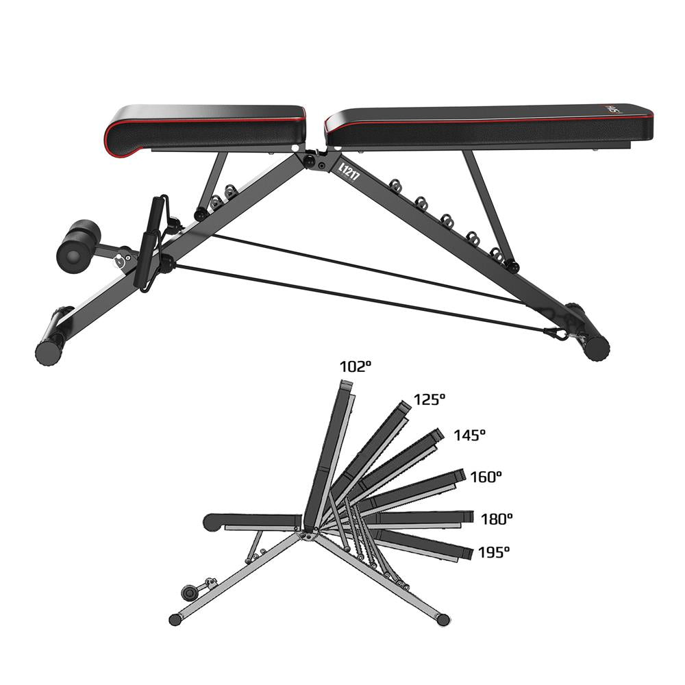 Trainingsbank klappbar mit Seilzügen bis 120 kg | HMS L1217