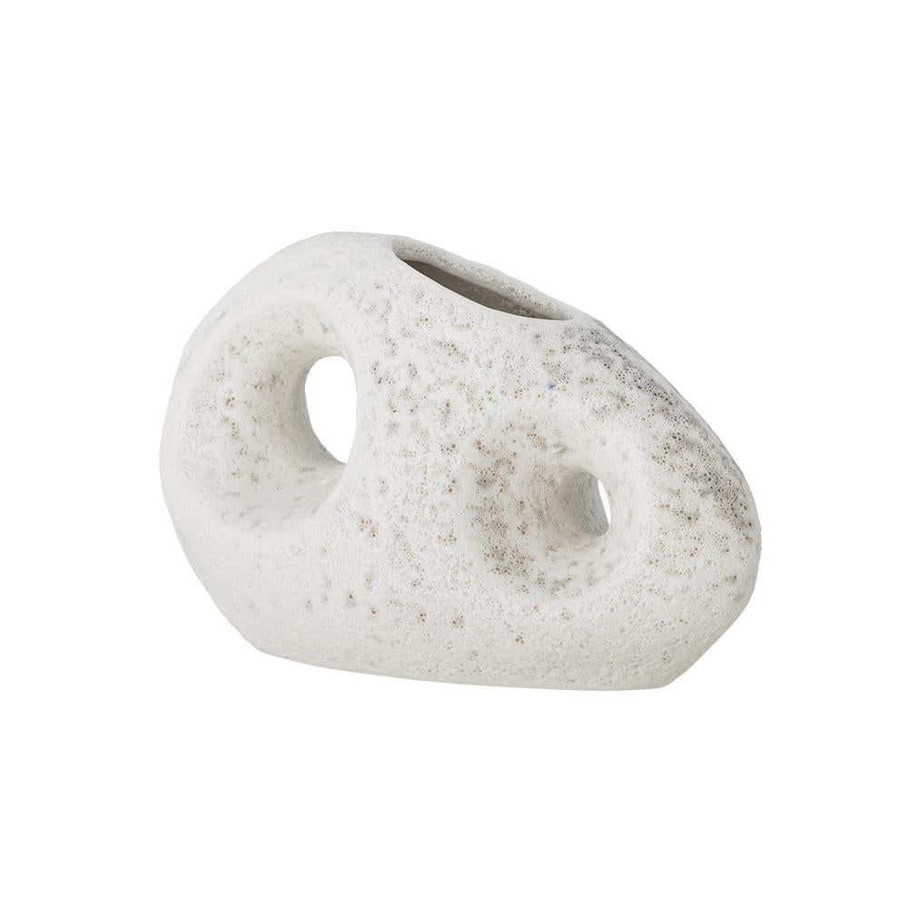 Bloomingville Caia Vase Weiß Steingut L16xH9,5xW7 cm – dekorative Designvase