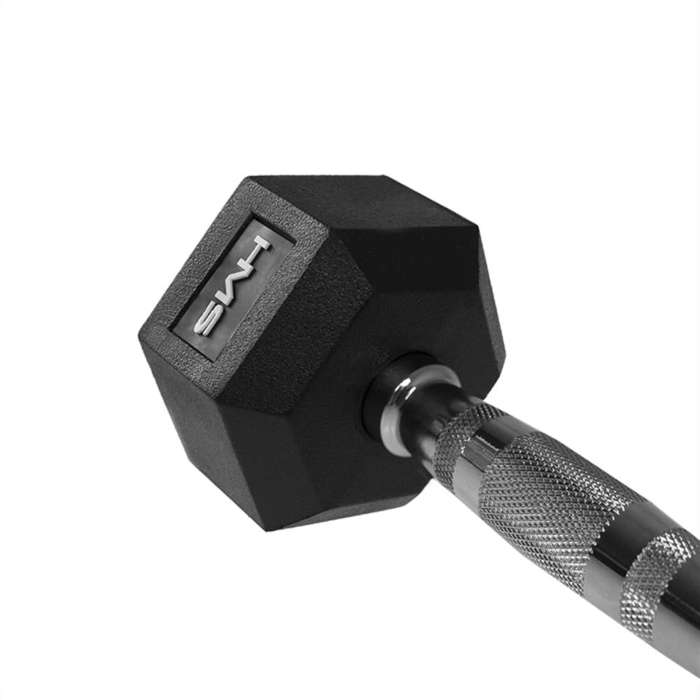 Kurzhantel 14 kg gummiert sechseckig Schwarz | HMS HEX PRO