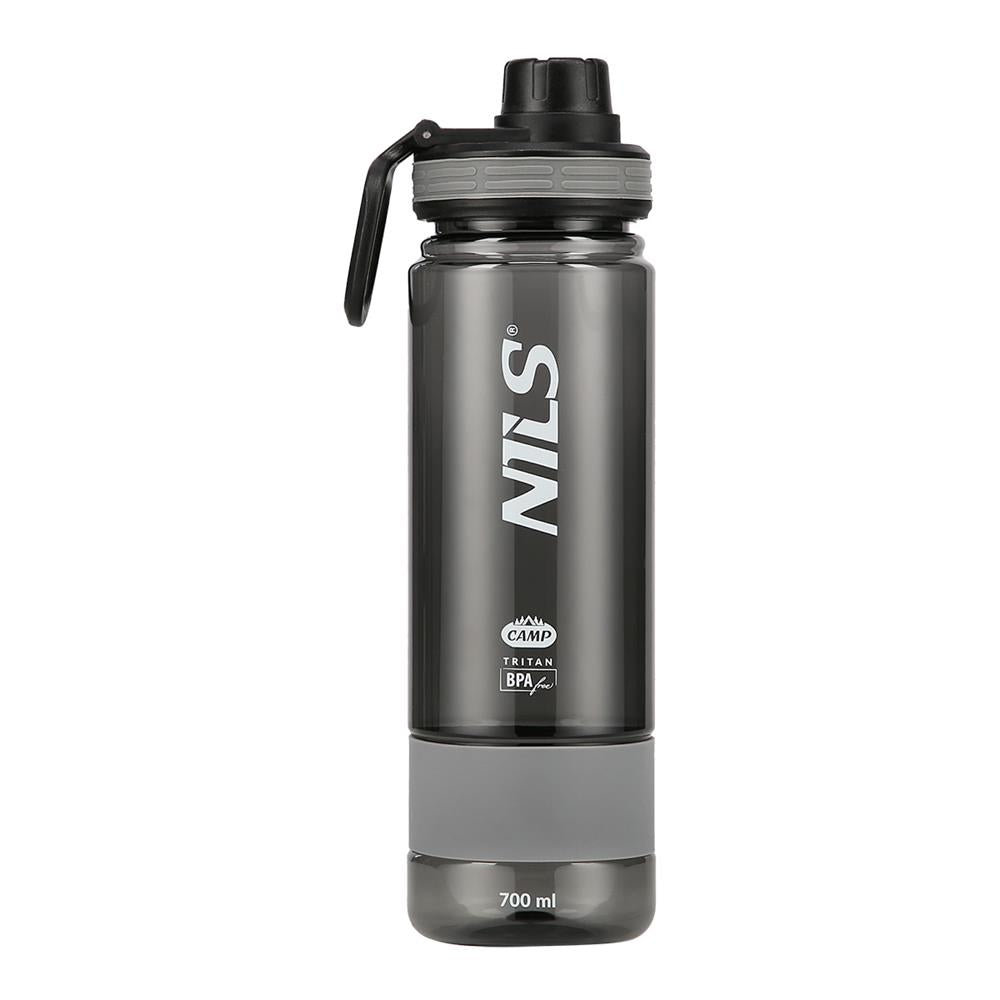 NILS CAMP Trinkflasche Tritan 700 ml grau für Camping Outdoor Sport Reisen
