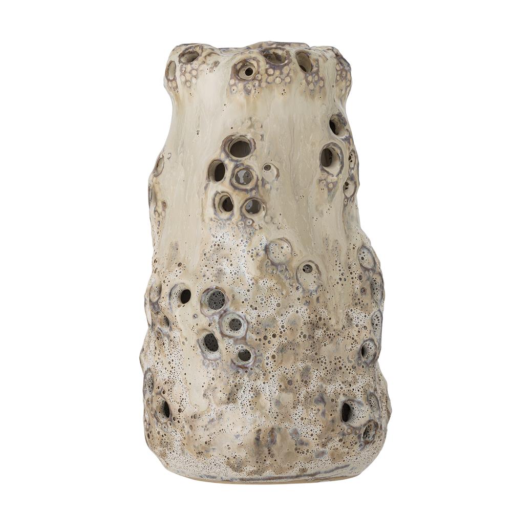 Bloomingville Noble Vase Natur 21,5 cm – Steingut, vulkanische Textur & dekorativ