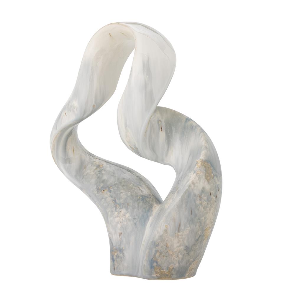 Bloomingville Rouyi Skulptur in Grau, 34cm, aus Steingut