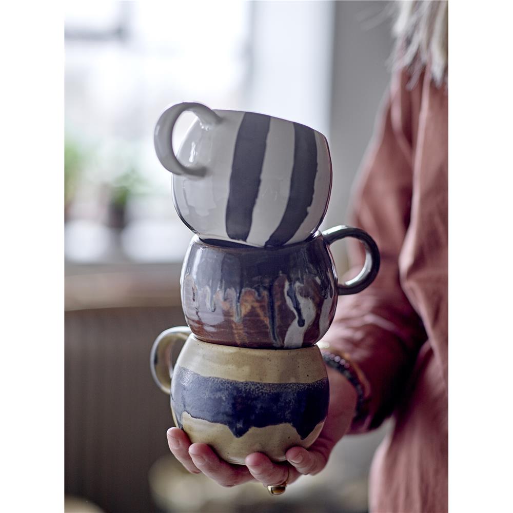 Bloomingville Solange Becher Braun 11 x 8,5 cm Steingut Kaffeebecher Teetasse Tasse Trinkbecher
