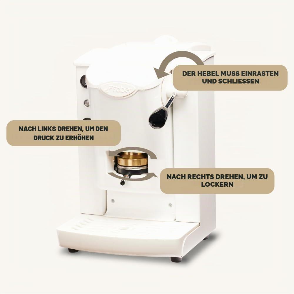 Faber Coffee Machines Slotplast Pure White ESE Pad Espressomaschine Padmaschine