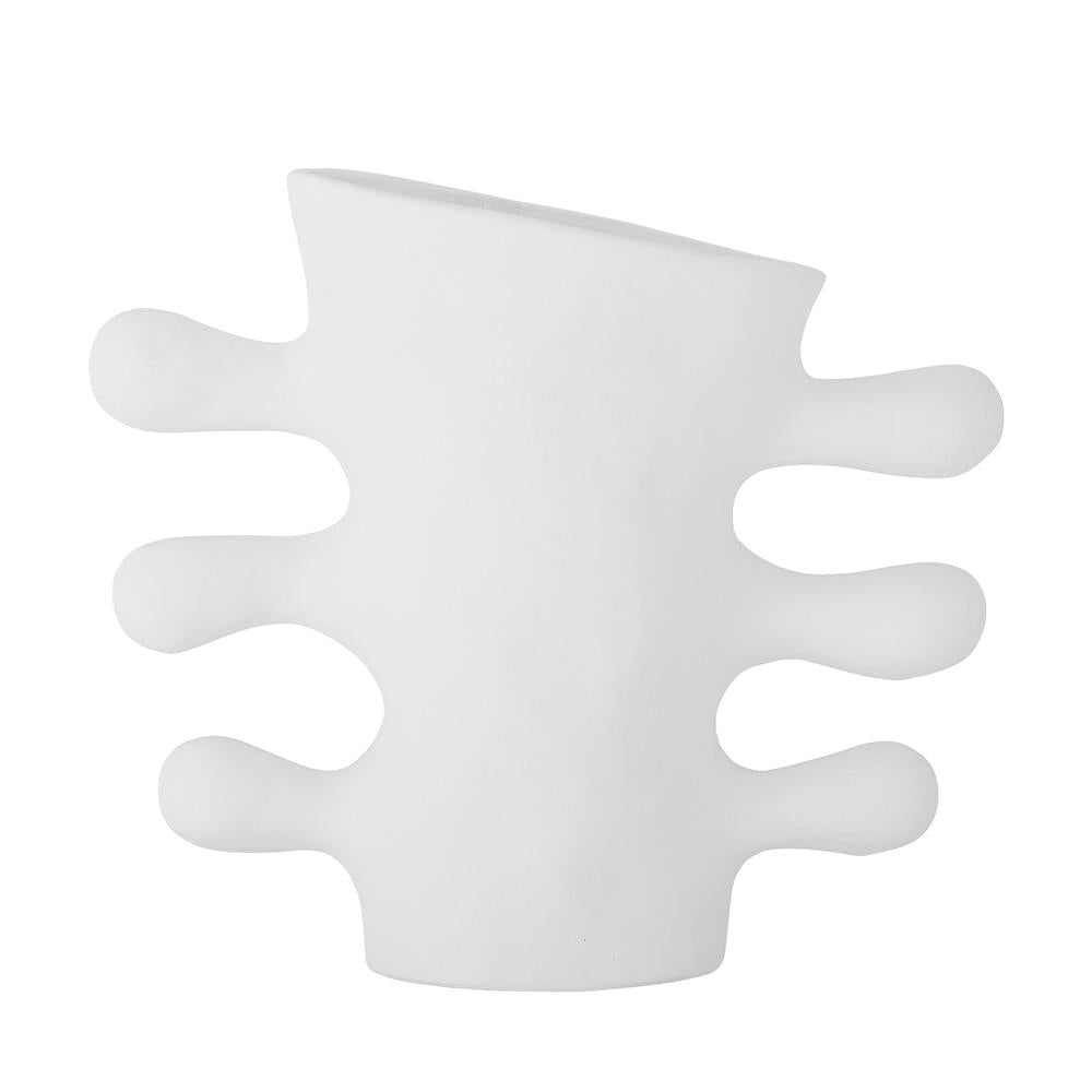 Bloomingville Pernilla Vase, Weiß, Steingut L29,5xH26xW12,5 cm