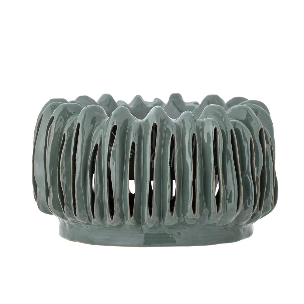 Bloomingville Mavel Blumentopf, Grün, Steingut D25xH14 cm