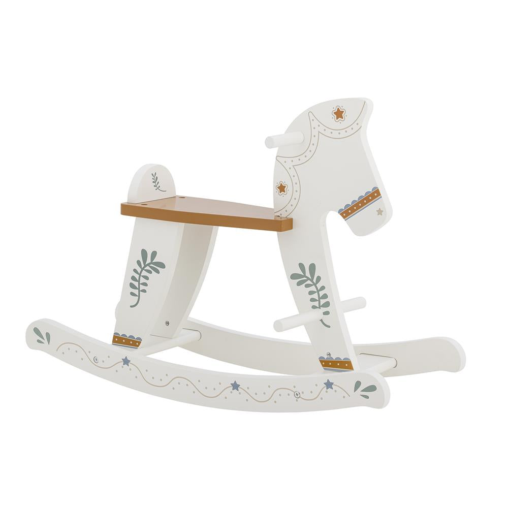 Bloomingville MINI Ruddy Schaukelpferd Weiß Holz 68cm Kinderzimmer