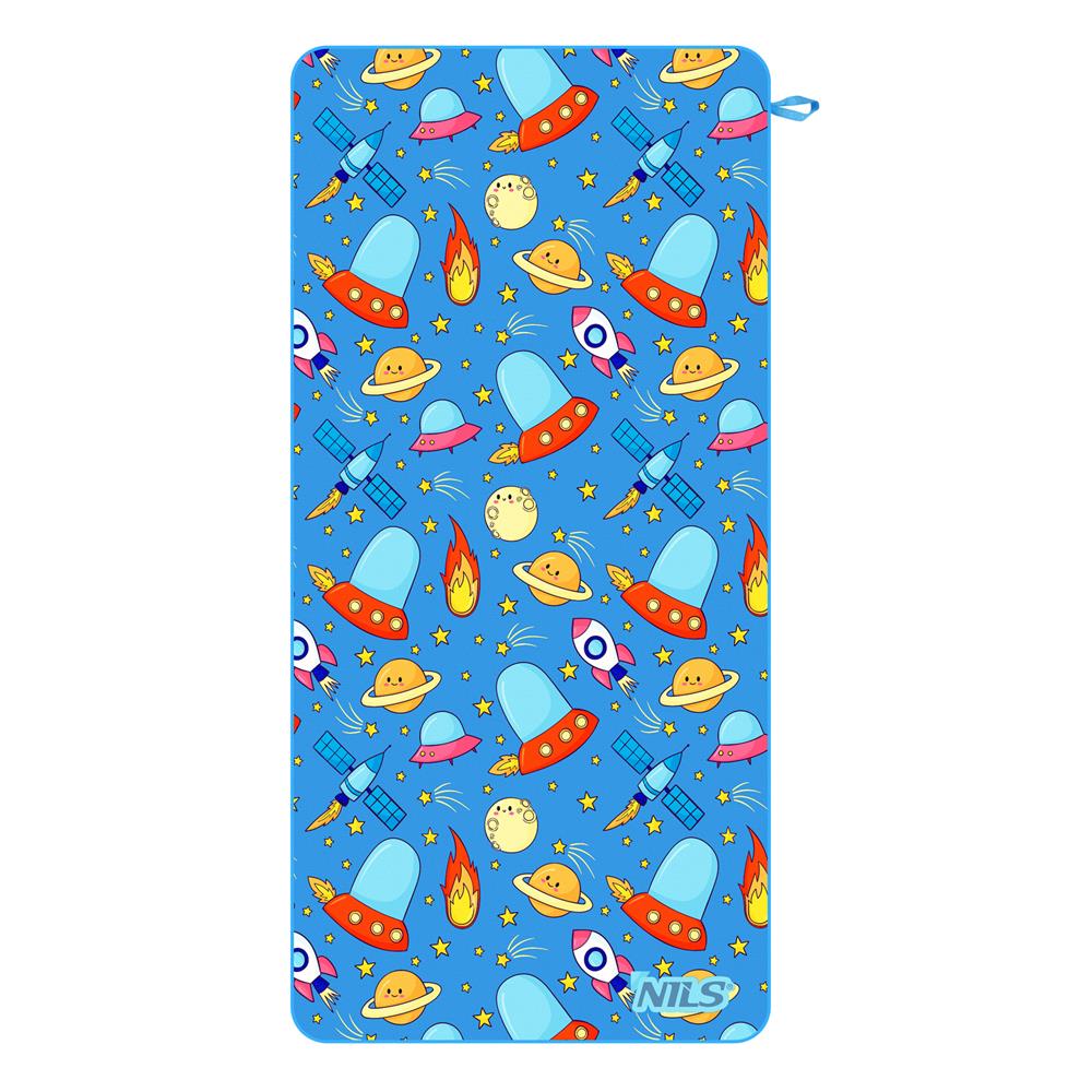 NILS Mikrofaser Kinderhandtuch 160x80 cm Space - leichtes Handtuch für Camping, Strand & Schule