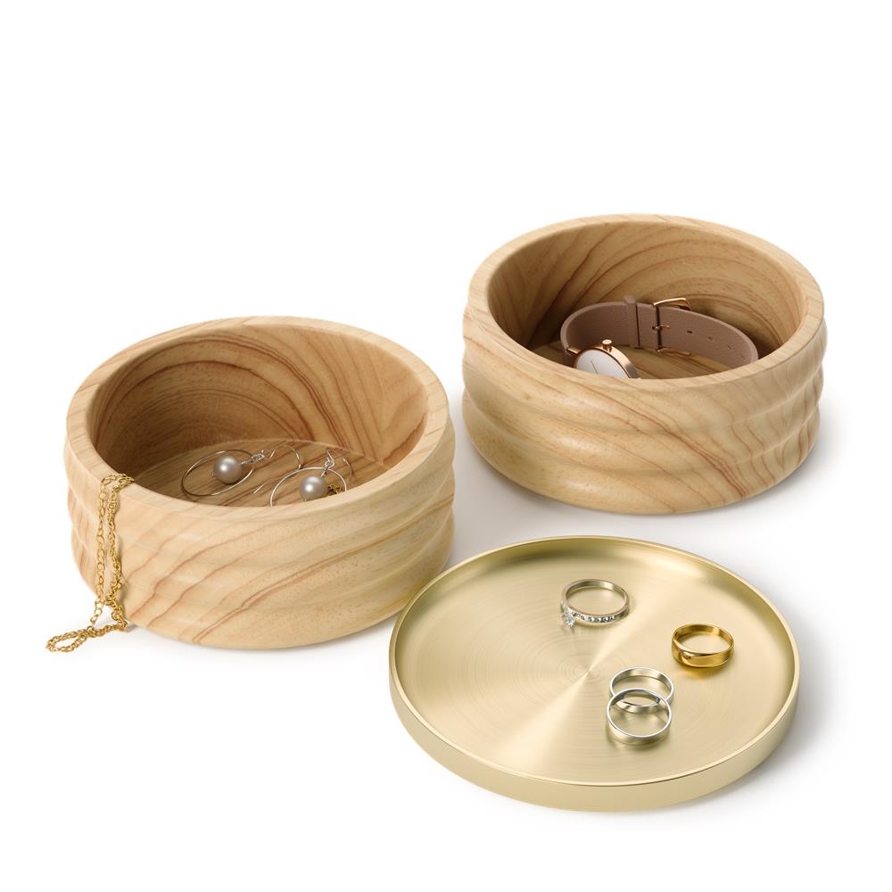 Umbra Tesora Aufbewahrungsbox aus Holz, 13cm, stapelbare Schmuckdose