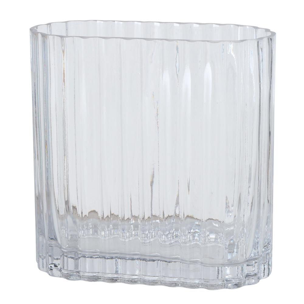 BOLTZE Vase Tulipa 2er Set Glas transparent Relief modern Blumenvase
