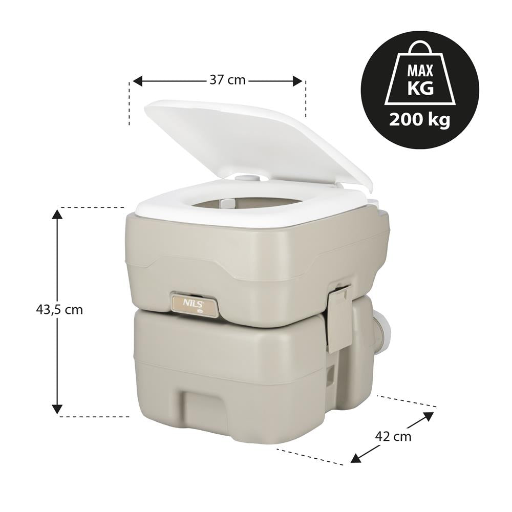 NILS CAMP Campingtoilette Reisetoilette Toilette für unterwegs mobiles WC 20L