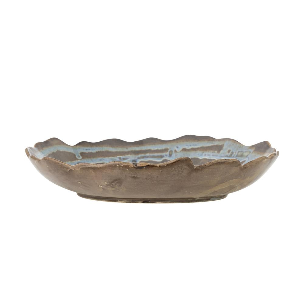 Bloomingville Marjorie Tablett Blau Steingut Landhaus 29x5,5cm