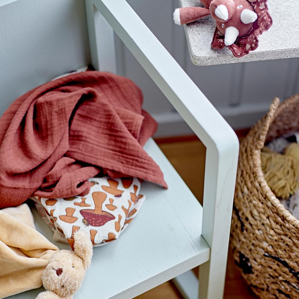 Bloomingville MINI Fintan Rassel Dinosaurier aus Baumwolle & Leinen, Braun
