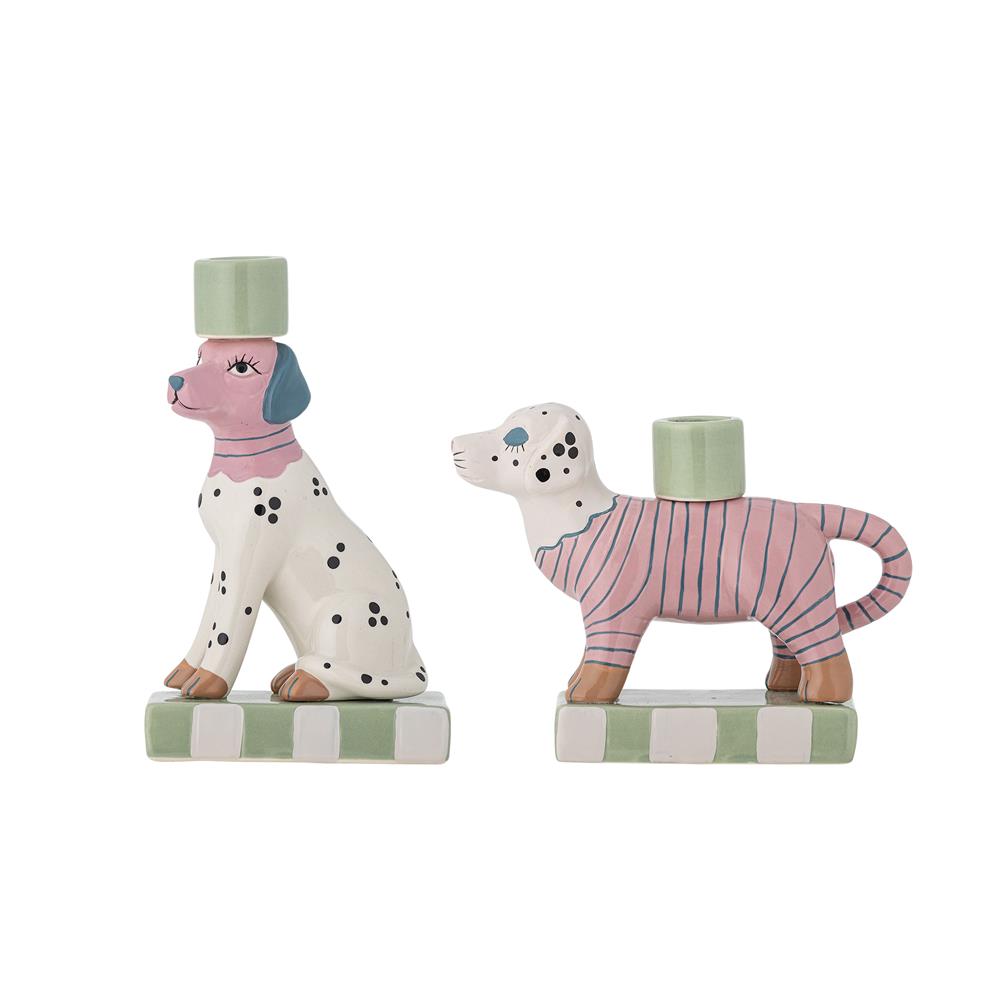 Bloomingville Doglie Kerzenhalter Rose Steingut 2er Set