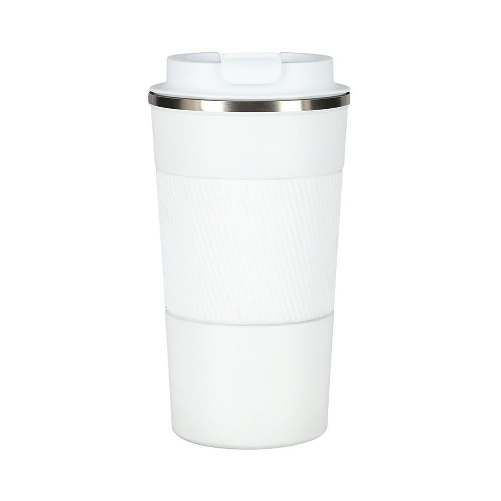 NILS Thermobecher 510 ml Edelstahl weiß rutschfest Coffee-to-go-Becher für Camping Reisen Alltag