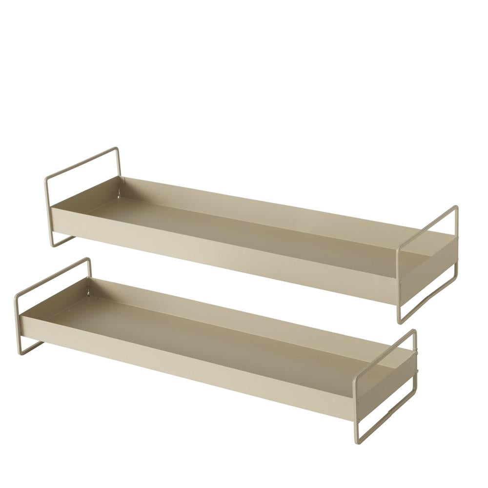 BOLTZE Tablett Wolga 2er Set Beige Serviertabletts aus Metall Modernes Design