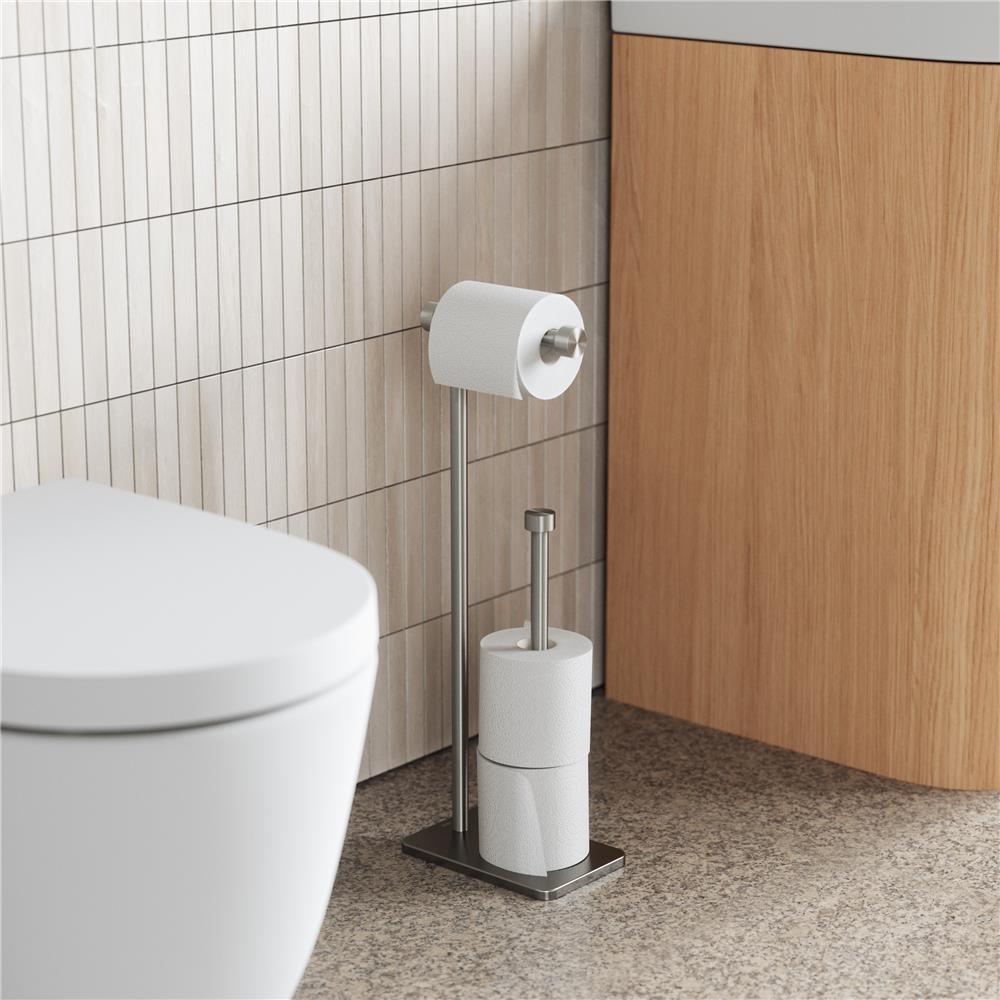 Umbra Cappa Toilettenpapierhalter in Silber mit Aufbewahrung für Ersatzrollen