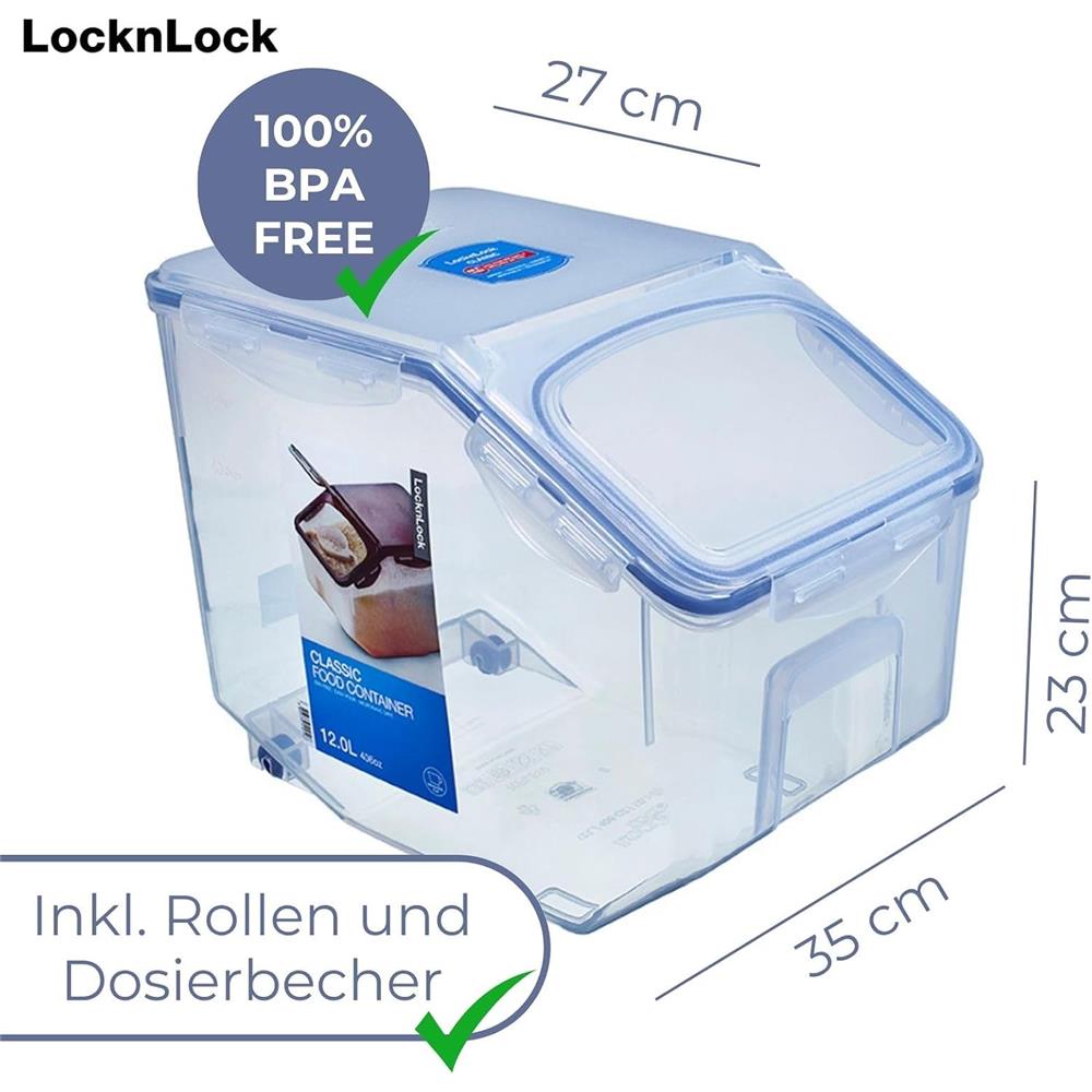 LocknLock Aufbewahrungsbox für Lebensmittel 12 L, Transparent, BPA-frei, Luftdicht