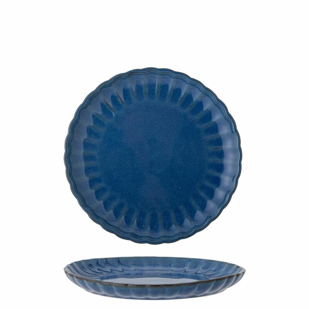 Bloomingville Latina Teller, Dunkelblau, 20 cm, Steingut, dänisches Design