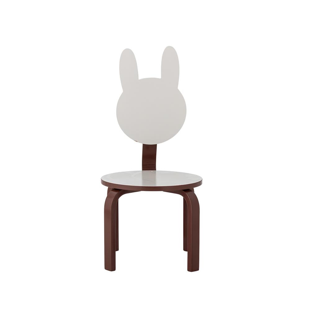 Bloomingville MINI Liova Stuhl weiß - Kinderstuhl mit Hasenlehne aus MDF für Kinderzimmer