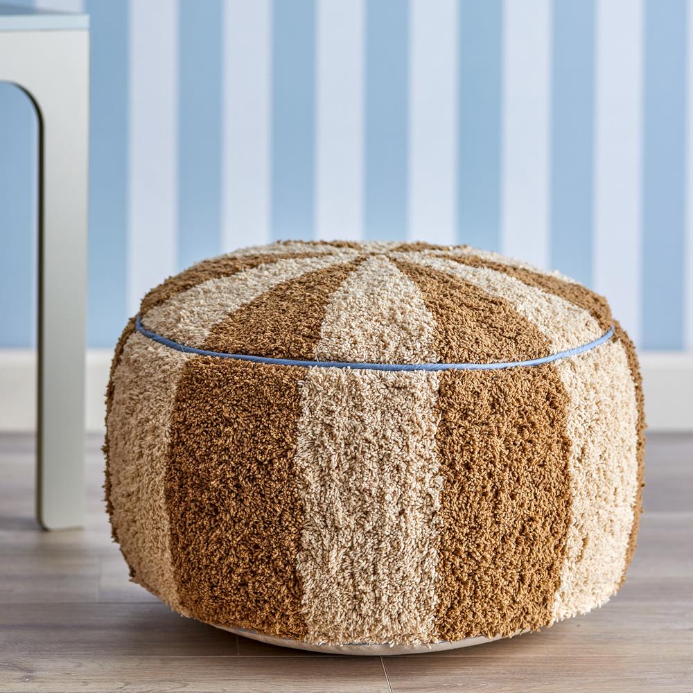 Bloomingville MINI Charoline Pouf braun - Kinder Sitzpouf Baumwolle Hocker weich für Kinderzimmer