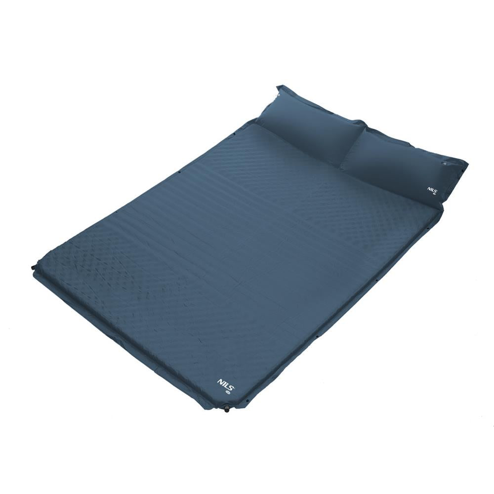 NILS CAMP selbstaufblasende Campingmatte 2 Personen 190 cm grau Isomatte Outdoor