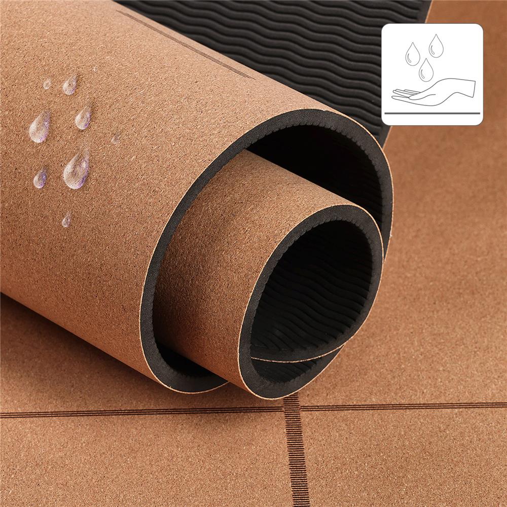 Yogamatte 182 x 61 x 0,6 cm Fitnessmatte Kork Gymnastikmatte rutschfest | HMS YM11