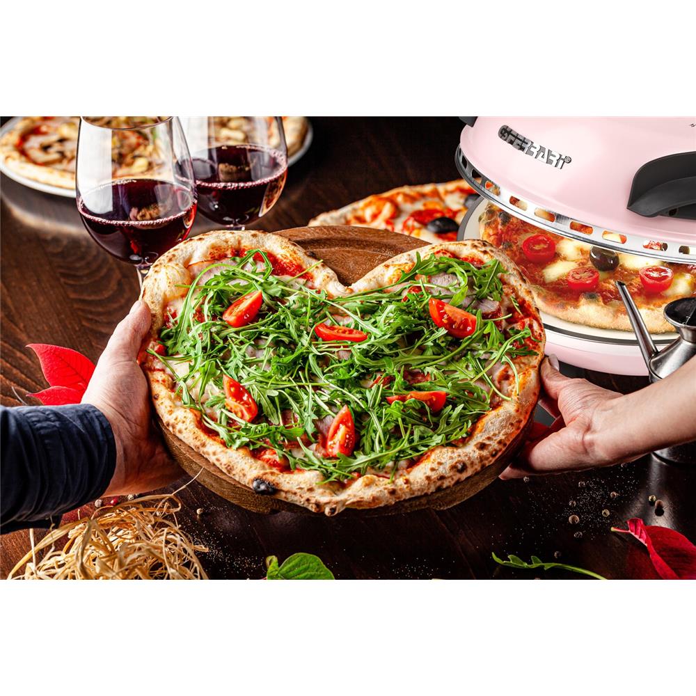 G3Ferrari elektrischer Pizzaofen Delizia 1200 W für Pizza Ø 31cm icy pink Pizzamaker mit feuerfestem Naturstein - Limitierte Edition