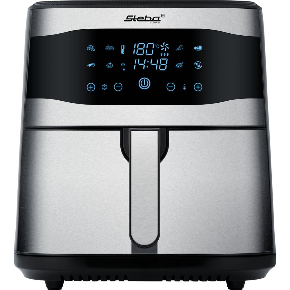 Steba Heißluftfritteuse HF 8000 FAMILY 8 Liter Edelstahl mit 8 Programmen 1800 Watt
