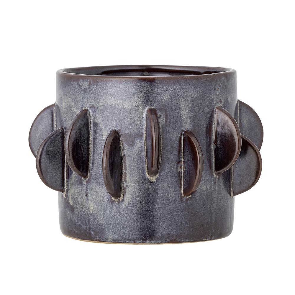 Bloomingville Roza Blumentopf in Grau, 18x13 cm, aus Steingut