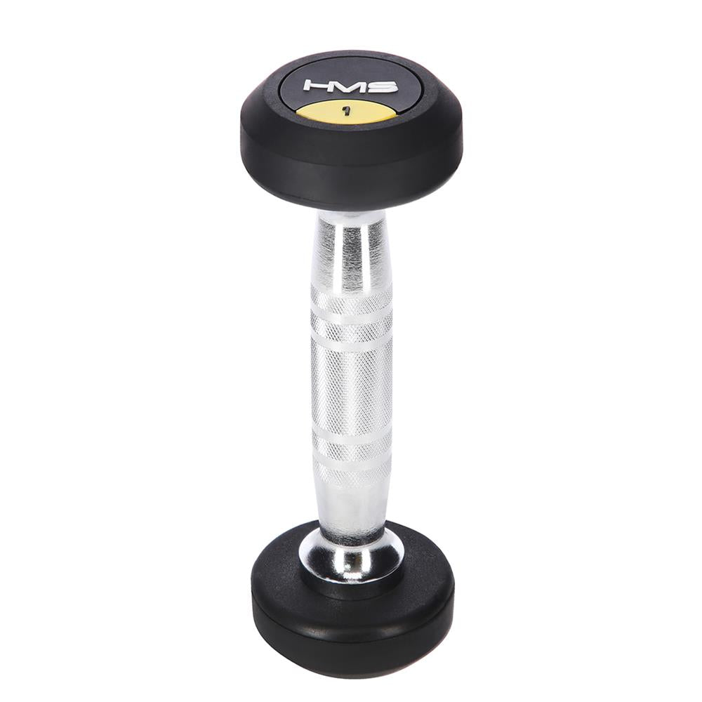 Kurzhantel 2 kg gummiert rund Schwarz | HMS HG PRO