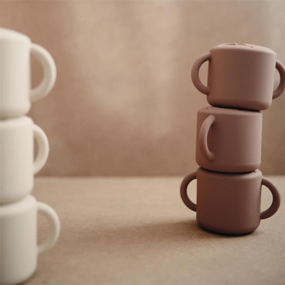 Mushie Snackbecher, Ivory, aus Silikon, BPA-frei