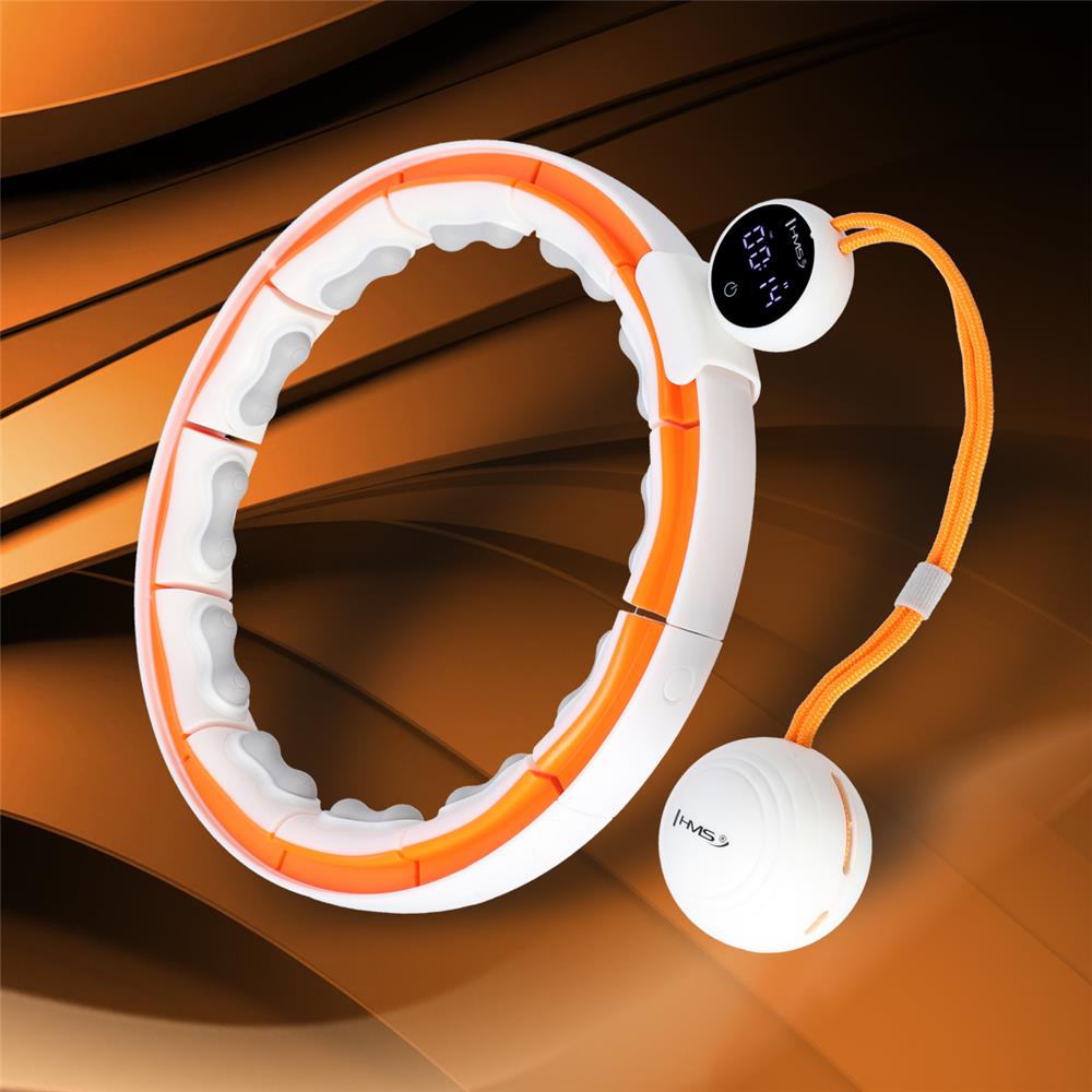 Hula Hoop Reifen mit LCD-Zähler, Magneten und Gewicht Weiß/Orange | HMS HHM21