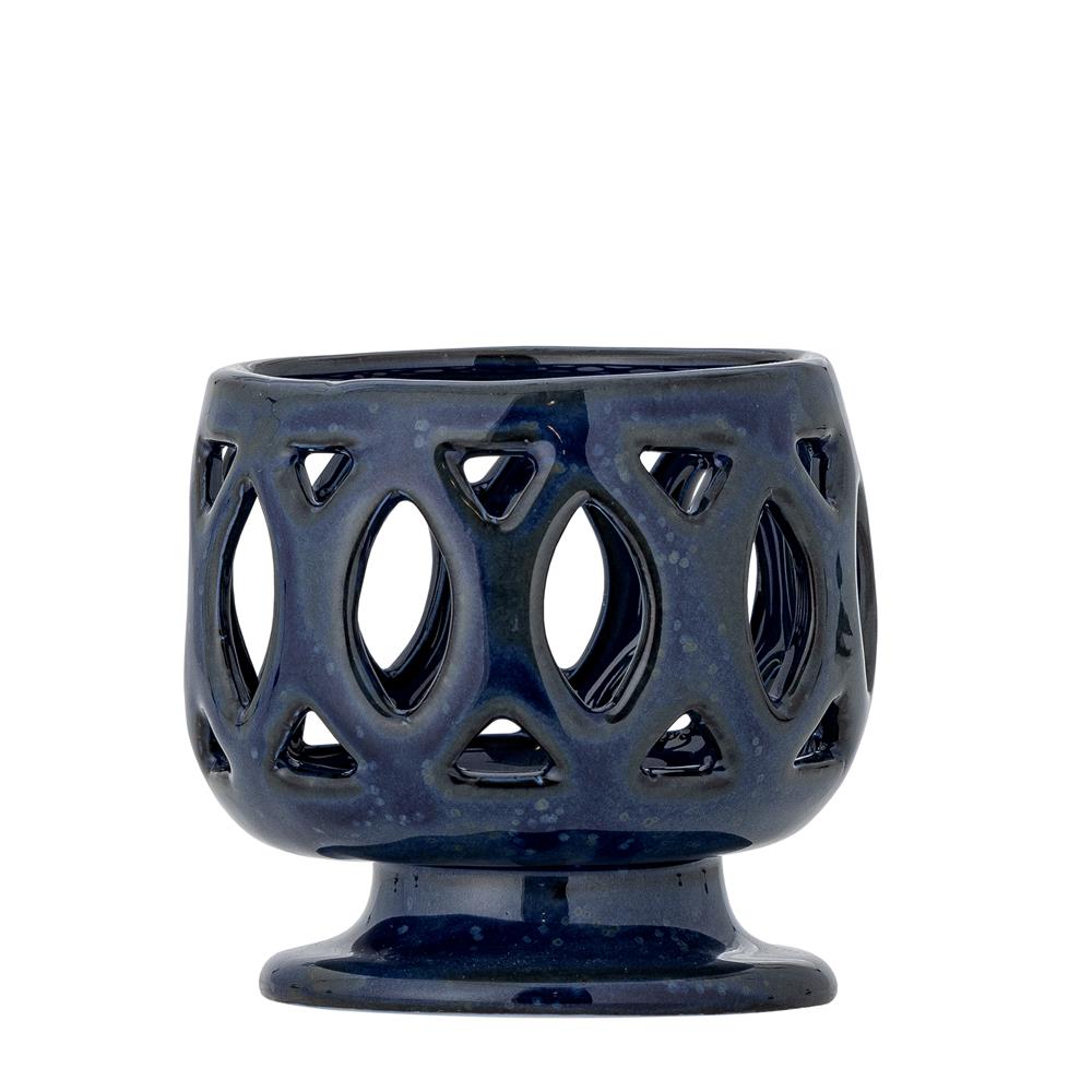 Bloomingville Patty Teelichthalter Blau Steingut D9xH8,5 cm Vintage