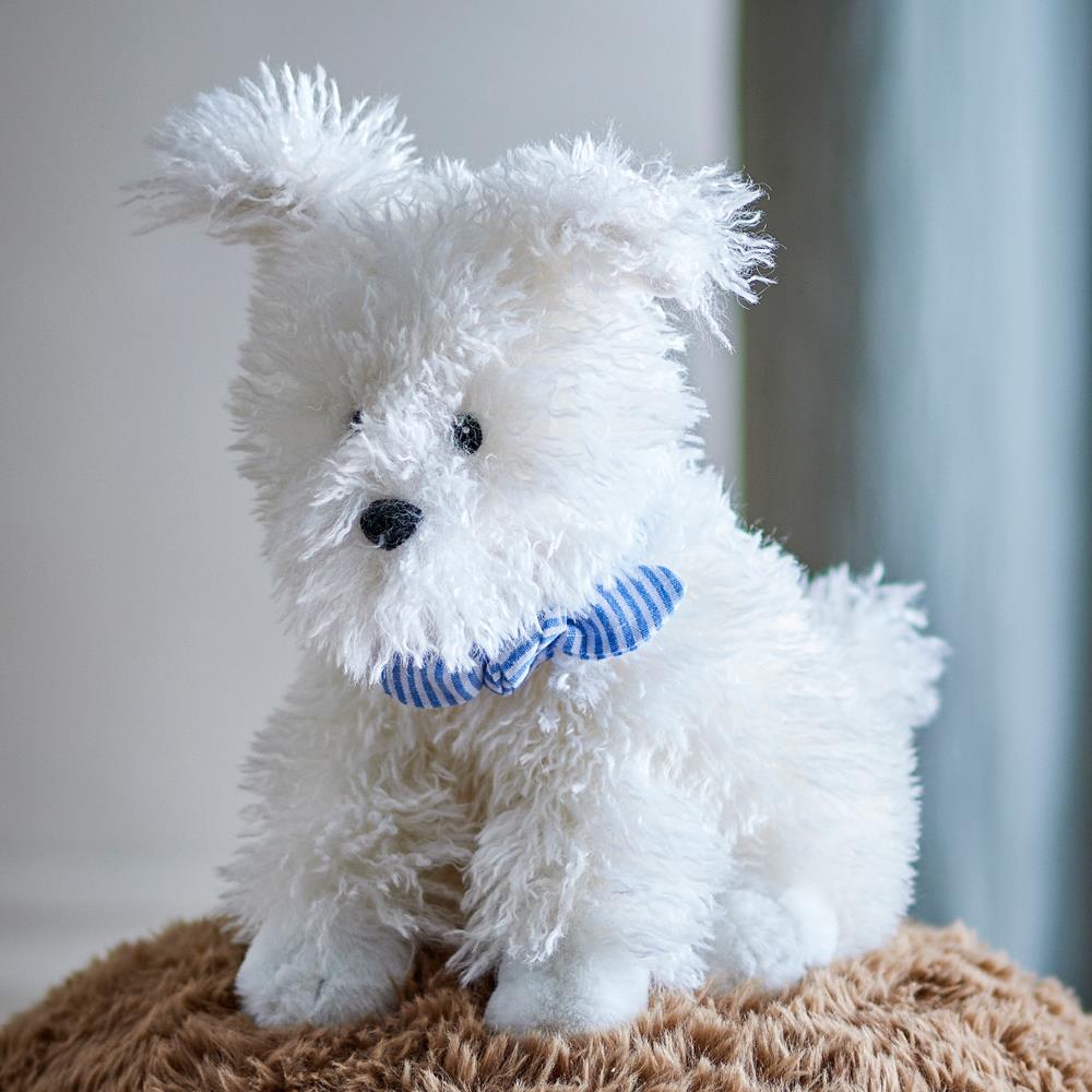 Bloomingville MINI Tito Plüschtier weiß - Kuscheltier Hund für Baby & Kinderzimmer