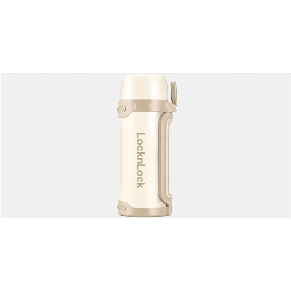 LocknLock Thermoskanne 1,5 L Hellblau, Edelstahl, Auslaufsicher, Trageschlaufe, Becher