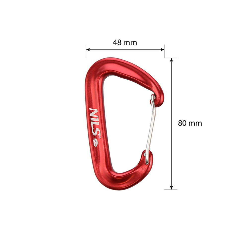 NILS CAMP Karabiner Aluminium rot bis zu 1200 kg belastbar für Outdoor Camping Reisen