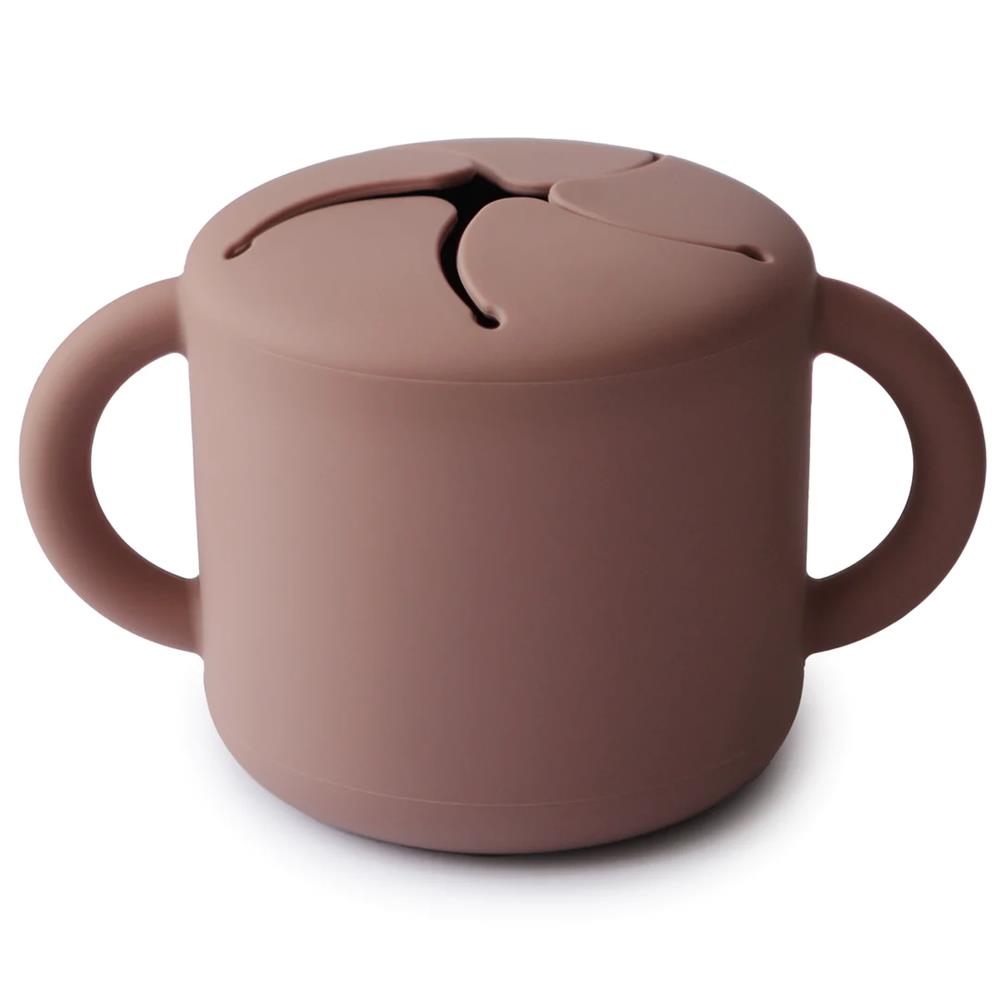 Mushie Snackbecher, Cloudy Mauve, aus Silikon, BPA-frei