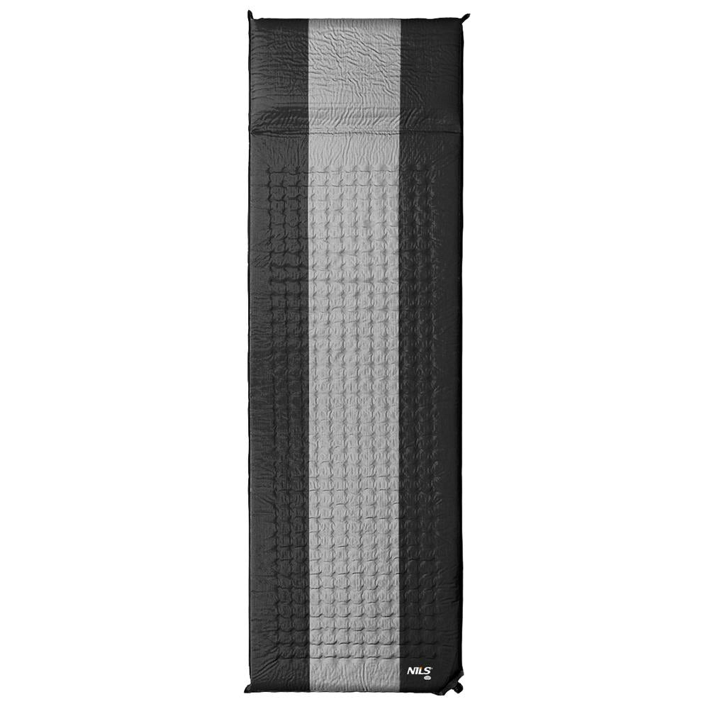 NILS CAMP selbstaufblasende Campingmatte 195 cm schwarz Isomatte Outdoor Schlafmatte