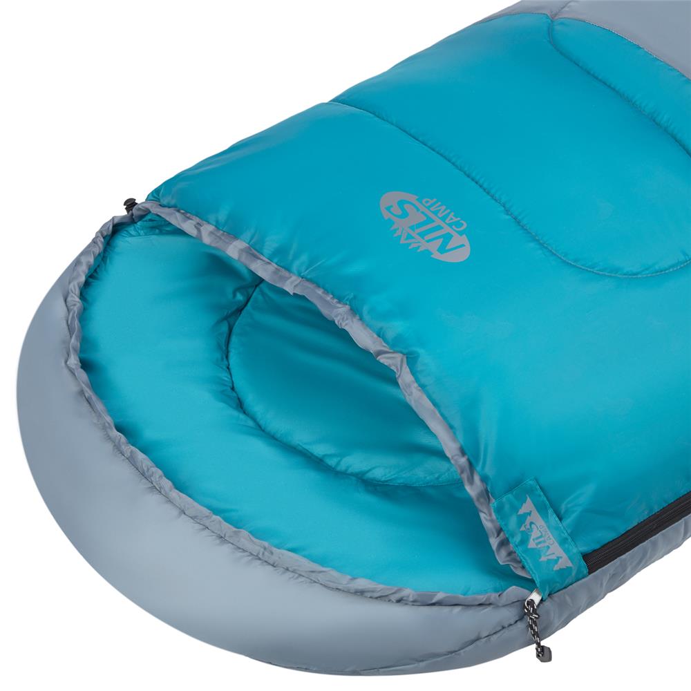 NILS CAMP Schlafsack Größe M Grau-Türkis - Mumienschlafsack für Outdoor, Trekking & Camping