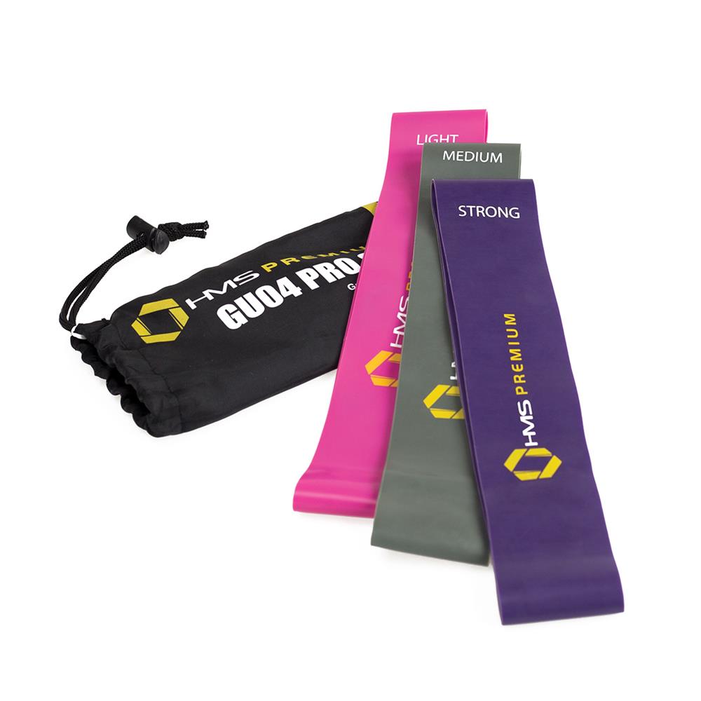 Widerstandsbänder Set 3er Latex Fitnessband | HMS Premium GU04 PRO II