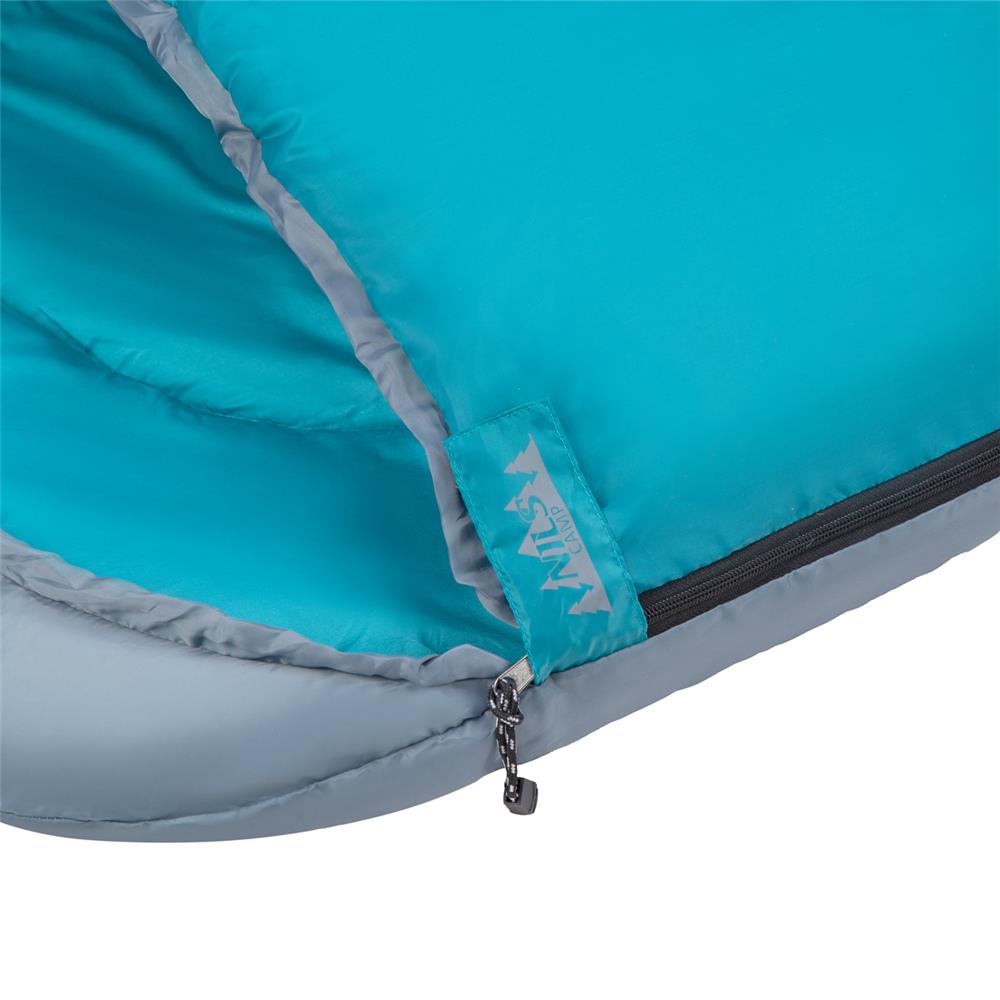 NILS CAMP Schlafsack Größe M Grau-Türkis - Mumienschlafsack für Outdoor, Trekking & Camping