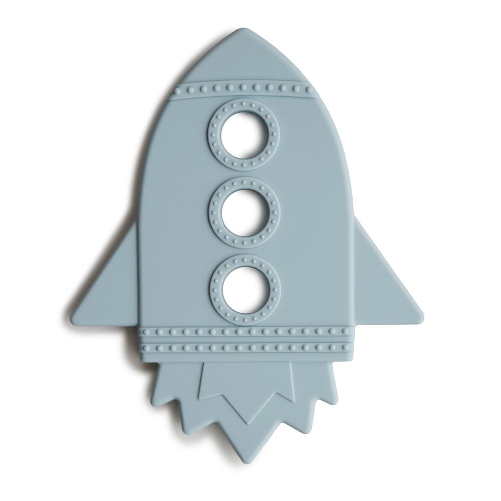 Mushie Beißring Rakete, Cloud, aus Silikon, BPA-frei