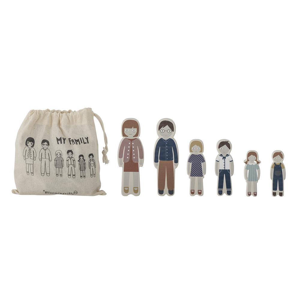 Bloomingville MINI Wilton Spielset Familie Braun Holz 6er Set