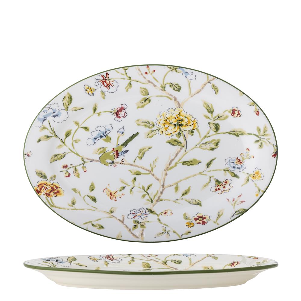 Bloomingville Bloomie Servierplatte 35 x 25 cm Steingut, mehrfarbig